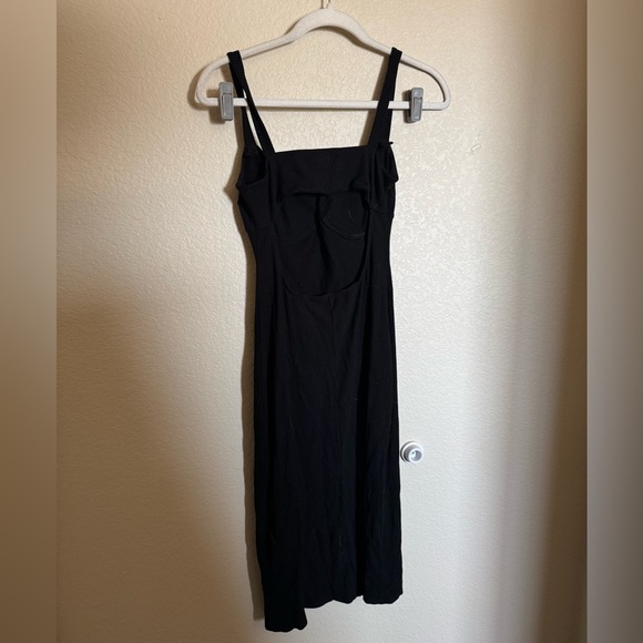 Reformation Jayne Midi Rib Dress Sz Large in Black - Picture 8 of 8